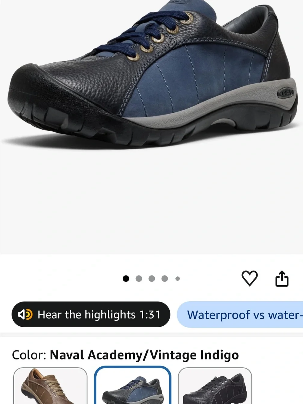 Keen Women's Navy and Black Casual Lace-Up Sneaker